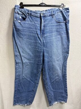 Good American Women's 26 Jeans Good Boy Crop High Waist Stretch Distressed